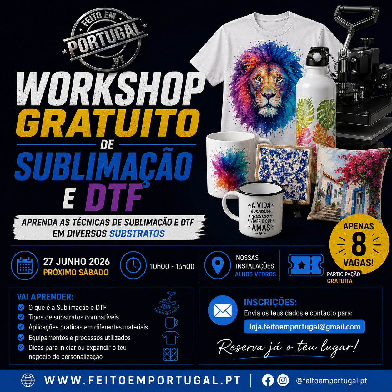 WORKSHOP SUBLIMAÇÃO & DTF