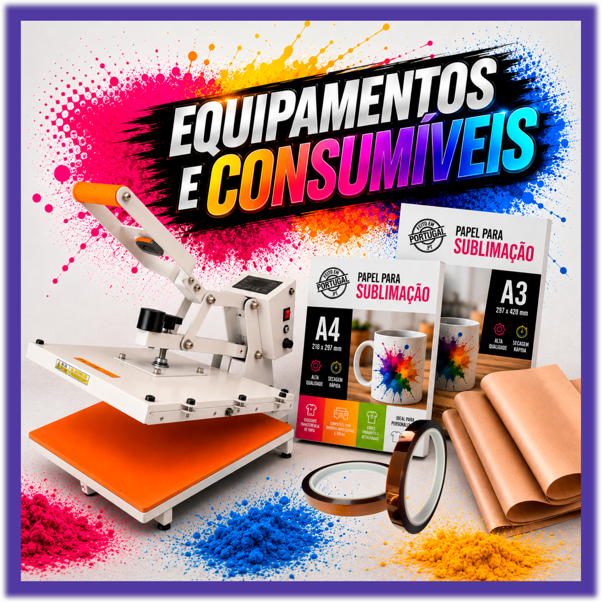 EQUIPAMENTOS E CONSUMÍVEIS DE SUBLIMAÇÃO